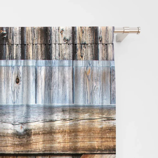 2PC Curtains, Western Cowboy Farm Decorated Wooden Doors With Pole Pocket Curtains, Suitable For Kitchens, Cafes, And Bedroom - Image 6