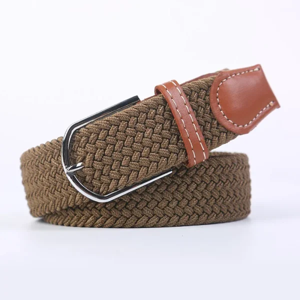 Unisex Elastic Fabric Woven Casual Belt Pin Buckle Expandable Braided Stretch Canvas Simple and Stylish Leisure Men Women Belt - Image 30