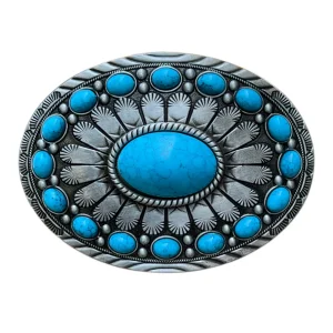 Oval Turquoise Western Cowboys Zinc Alloy Metal Men Belt Buckles Hebilla Cinturon Hombre Male Belts Head Dropshipping