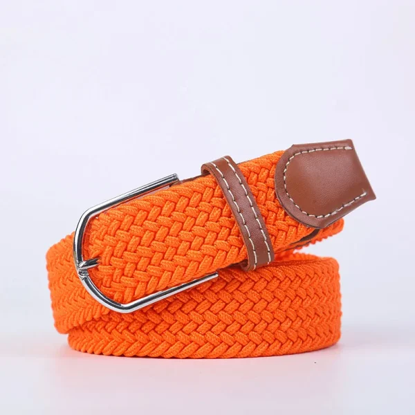 Unisex Elastic Fabric Woven Casual Belt Pin Buckle Expandable Braided Stretch Canvas Simple and Stylish Leisure Men Women Belt - Image 50