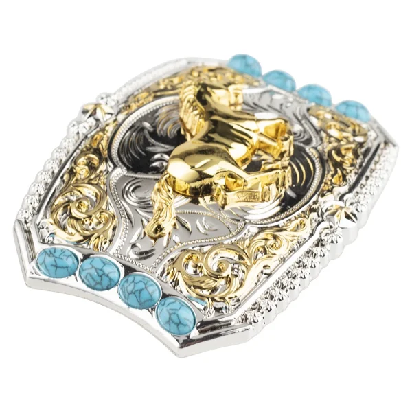 Golden Horse Belt Buckle Decorative Animals Patterned - Image 4