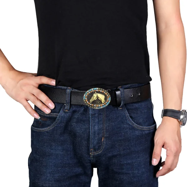 Cheapify Dropshipping Oval Western Cowboys Men Belt Buckle 40mm Fashion Horse Head Animal Ebillas Para Cinturones Hombre - Image 3