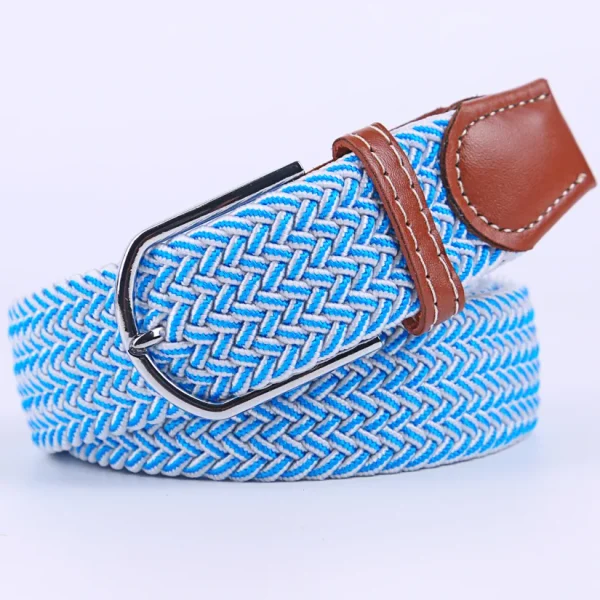 Unisex Elastic Fabric Woven Casual Belt Pin Buckle Expandable Braided Stretch Canvas Simple and Stylish Leisure Men Women Belt - Image 60