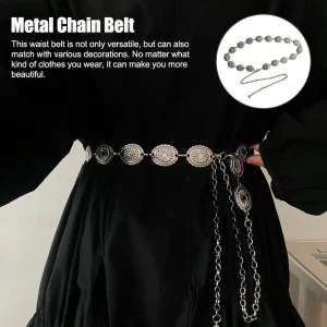 1pcs Skirt Belt Retro High-end Feel Metal Chain Belt Versatile Luxurious High-end Banquet Party Ladiesbelt Niche Design Unique