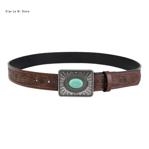 Bohemian PU Belt Woman Waist Decors Pants Belt Embossing Pattern Jeans Waistband Vintage Belt for Girl Cool Cowboy Belt - Image 3