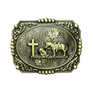 BISON DENIM Western Belt Buckle Vintage Cowboy Animal Pattern Belt Buckle Handmade Belt Accessories
