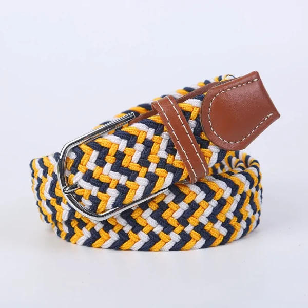 Unisex Elastic Fabric Woven Casual Belt Pin Buckle Expandable Braided Stretch Canvas Simple and Stylish Leisure Men Women Belt - Image 34