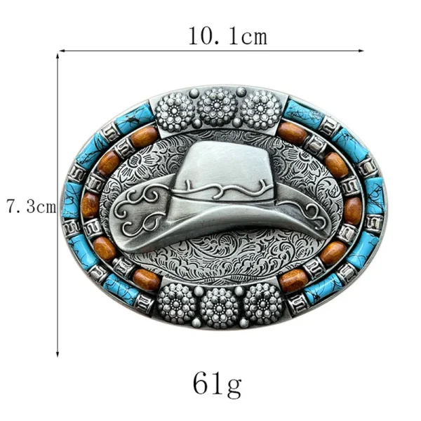 Cowboy hat and belt buckle Western style - Image 3