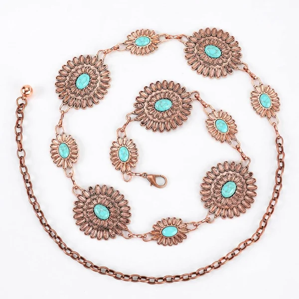 Turquoise Decor Chain Belt - Image 5