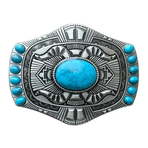 Turquoise Bohemian belt buckle Western style