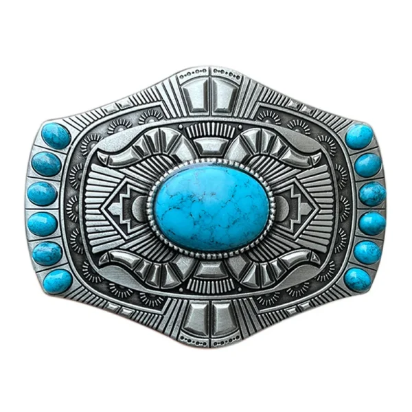 Turquoise Bohemian belt buckle Western style