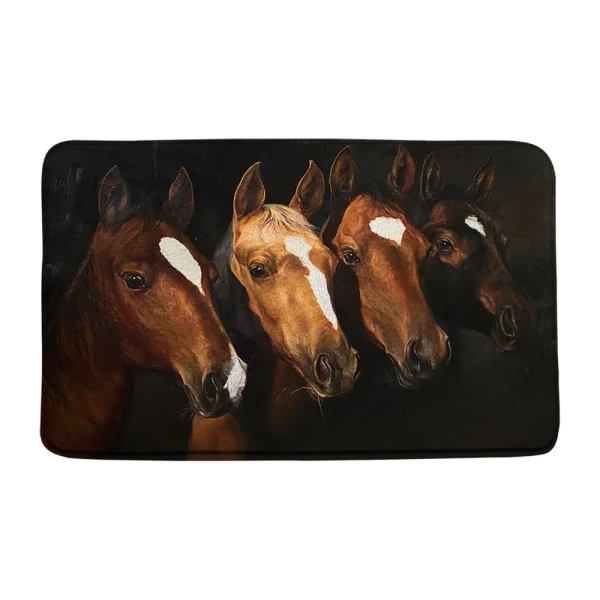 4PCS Brown Horse Shower Curtain Set Western Farm Animal Giraffe Tiger Bathroom Decor Rug Accessories Bath Mat Lid Toilet Cover - Image 6
