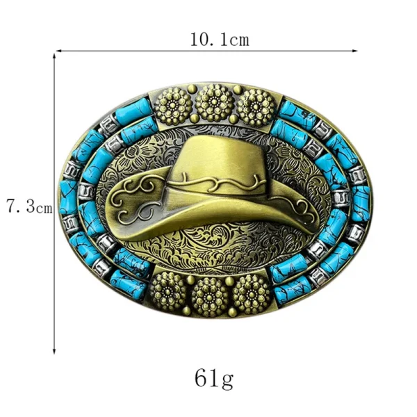 Cowboy hat and belt buckle Western style - Image 5