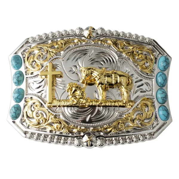 Golden Horse Belt Buckle Decorative Animals Patterned - Image 9