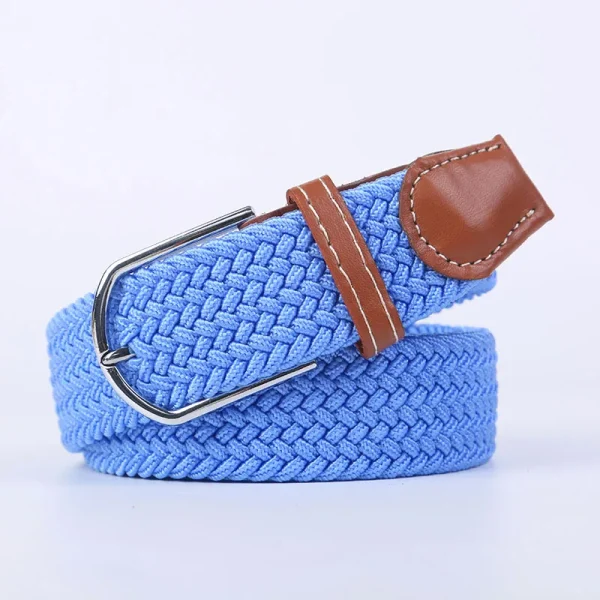 Unisex Elastic Fabric Woven Casual Belt Pin Buckle Expandable Braided Stretch Canvas Simple and Stylish Leisure Men Women Belt - Image 38