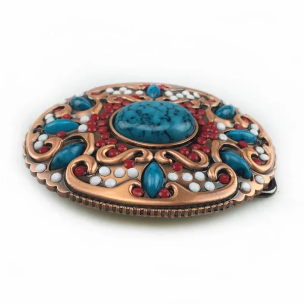 Turquoise fashion belt buckle Delicate retro casual belt buckle - Image 5