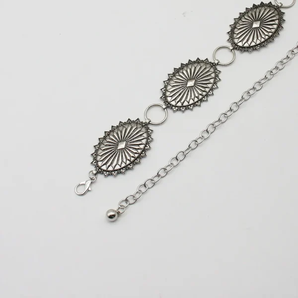 CONCHO LINK BELT Southwestern Sun Star Burst Stamped Metal Medallion Concho Chain Belt Cowgirl Summer Dress Waist Boho Accessori - Image 6