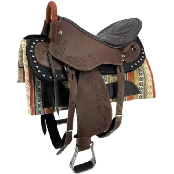 سرج الحصان Harness Complete Set Of Accessories Fine Riding Supplies New Size Saddle Leather Printed Tourist Saddle - Image 4