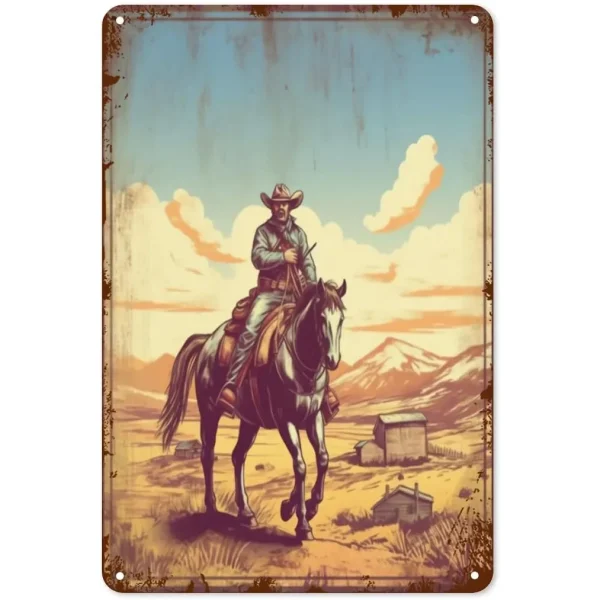 Wild West Cowboys Metal Tin Sign Wall Poster Plaque Vintage Iron Painting Decoration for Man Cave Home Cafe Game Room Club Bar - Image 22