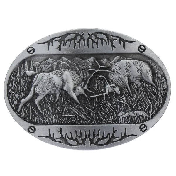 Cheapify Dropshipping Western Cowboy Animal Male Belt Buckle Double Deer Fight in Primeval Forest Men's Holiday Gifts - Image 4