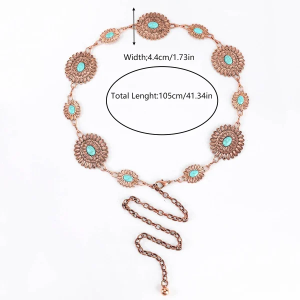 Turquoise Decor Chain Belt - Image 7
