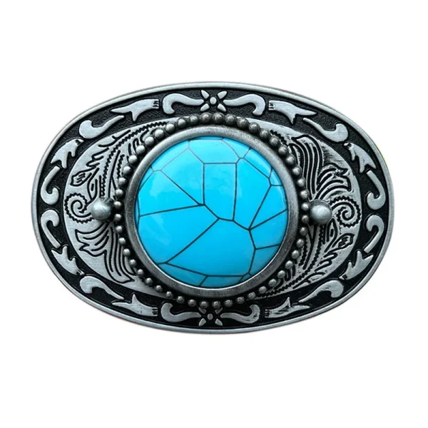 Stylish vintage turquoise belt buckle - Image 2