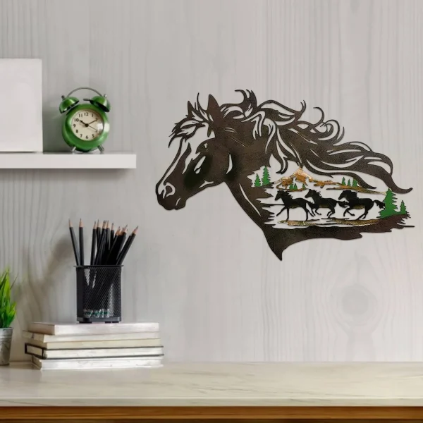 Metal Western Horse Shadow Home Decor Forest Animal Wide Rustic Metal-Wall Art Home Decoration Best Gift For Special Occasions - Image 4