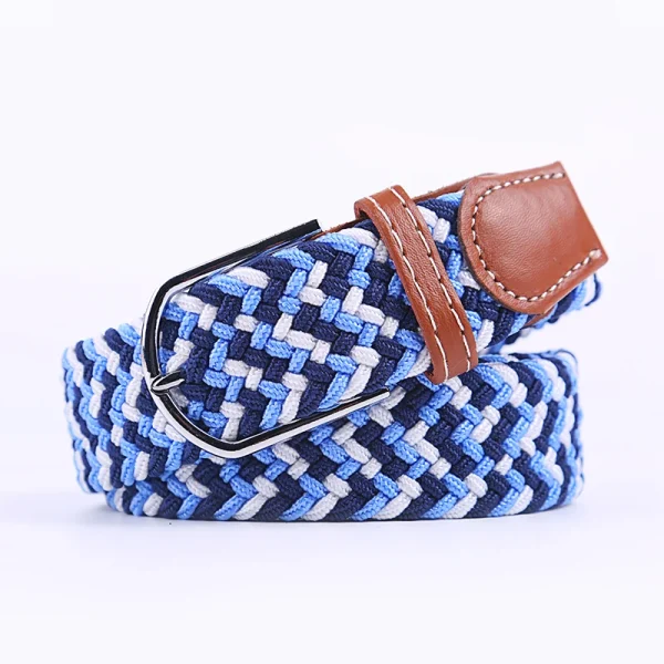 Unisex Elastic Fabric Woven Casual Belt Pin Buckle Expandable Braided Stretch Canvas Simple and Stylish Leisure Men Women Belt - Image 33