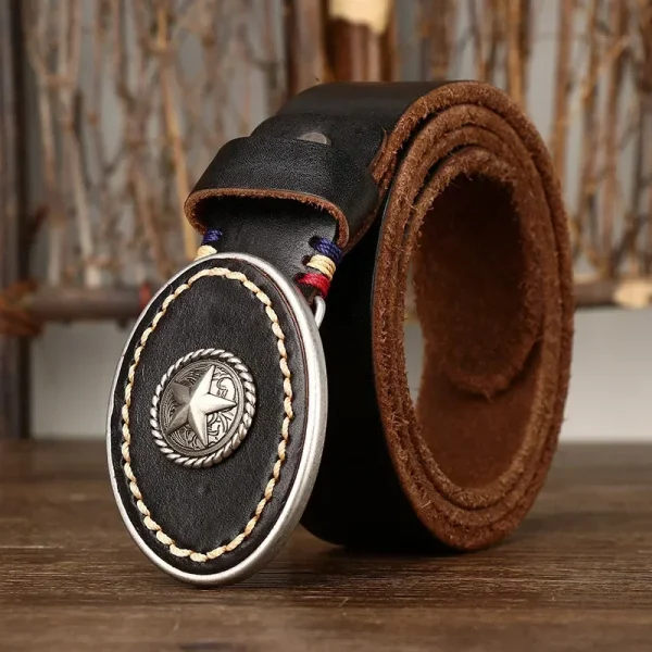 3.8CM Pure Cowhide High Quality Genuine Leather Belts for Men Strap Male Thickened Head Layer Cowhide Smooth Buckle Jeans Cintos - Image 2