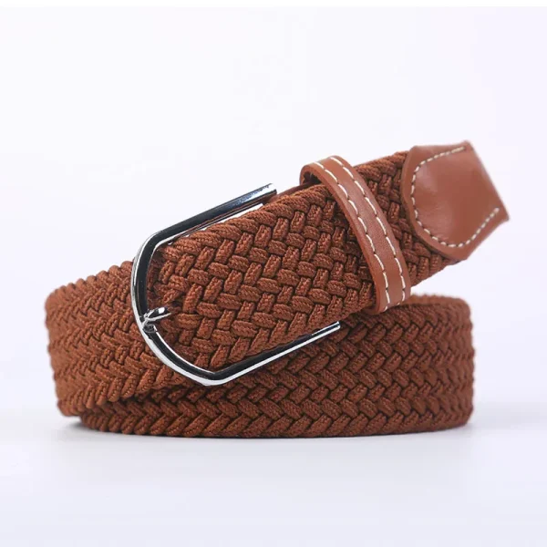 Unisex Elastic Fabric Woven Casual Belt Pin Buckle Expandable Braided Stretch Canvas Simple and Stylish Leisure Men Women Belt - Image 7