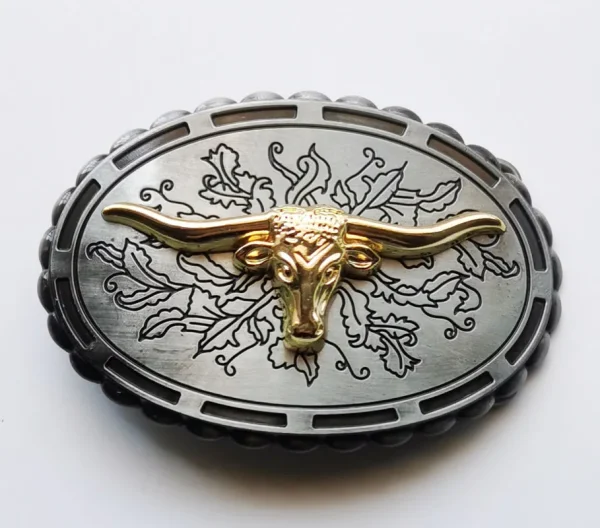 Western Belt Buckle Initial Vintage-Cowboy Rodeo Silver&Gold Belt Buckle for Men Women - Image 3