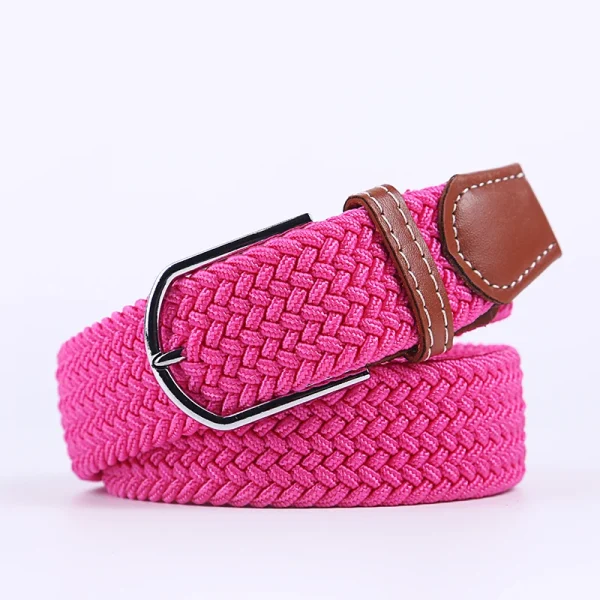 Unisex Elastic Fabric Woven Casual Belt Pin Buckle Expandable Braided Stretch Canvas Simple and Stylish Leisure Men Women Belt - Image 26