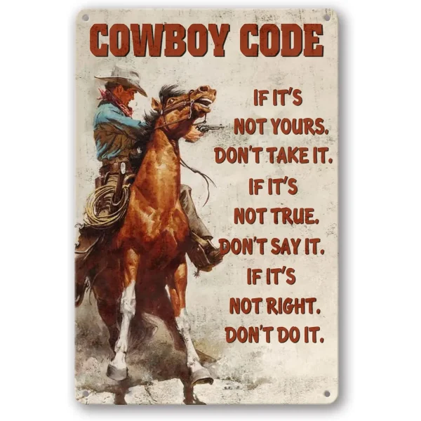 Wild West Cowboys Metal Tin Sign Wall Poster Plaque Vintage Iron Painting Decoration for Man Cave Home Cafe Game Room Club Bar - Image 8