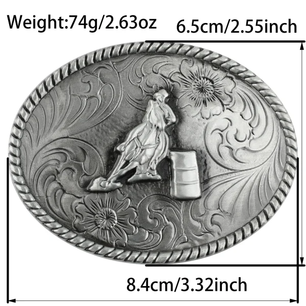 Western Cowboy Style Belt Buckle  Riding A Horse for Hunting - Image 2
