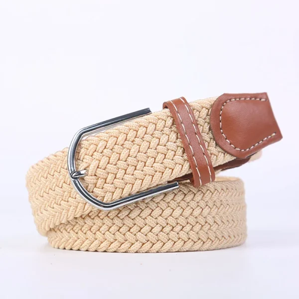 Unisex Elastic Fabric Woven Casual Belt Pin Buckle Expandable Braided Stretch Canvas Simple and Stylish Leisure Men Women Belt - Image 49