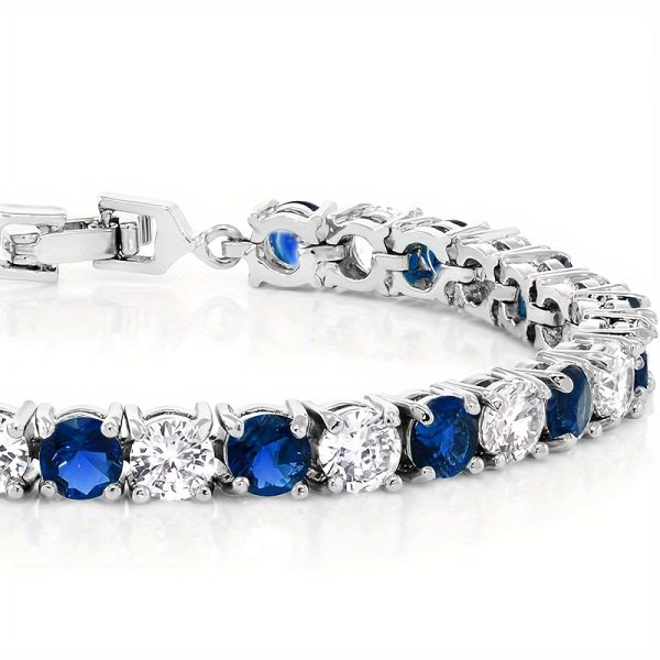 1pc Italian Luxury 925 Silver Moissanite Inlaid Bracelet, Designed By Italian Designers, Handmade, Perfect Anniversary Gift For Wife, Suitable For Various Occasions Like Banquets, Included Exquisite Jewelry Box - Image 2