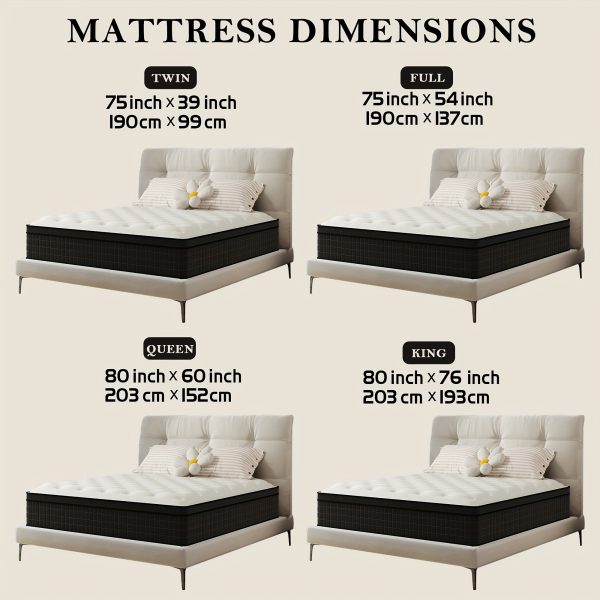 12/14 Inch Memory Foam Hybrid Mattress - Pocket Spring Twin, Full, Queen, King in a Box - Image 3