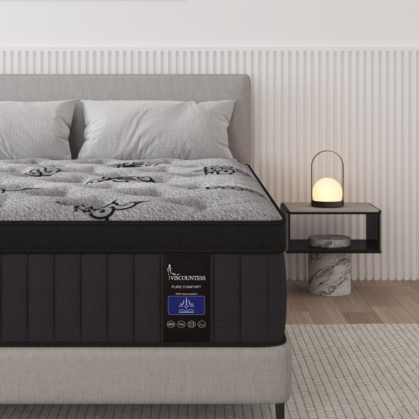 Viscountess Luxury 14-Inch Gel Memory Foam Hybrid Mattress - Ultimate Sleeping Experience with Pocket Spring Support, Medium Firm Comfort, and Convenient Mattress-In-A-Box Design for Twin, Full, Queen, and King Sizes