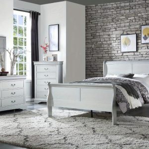 Louis Philippe Platinum Finish 5PCS Bedroom Set (E.King)