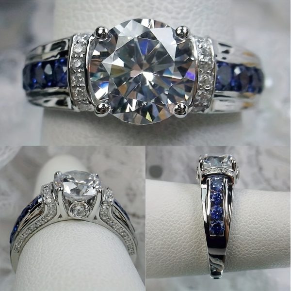 1PC Exquisite 925 Sterling Silver 3 Carat Moissanite Ring - Men's and Women's Party Gift, Daily Wear, Couple's Anniversary Jewelry - Luxurious, Durable, Hypoallergenic, and Sparkling - Image 8