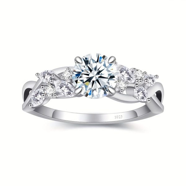 1.5/2/3CT VVS1 Round Cut Moissanite Engagement Ring - 925 Sterling Silver, White Promise Wedding Ring, CZ Wedding Jewelry for Her, Women's Promise Ring, Luxury Wedding Band - Image 6