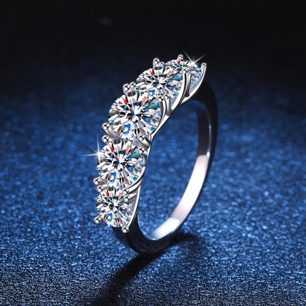 3.6 Carat Moissanite Full Row Ring - 925 Sterling Silver, High-End Design, Classic Elegant, Light Luxury, Daily Wear, Wedding, Party, Birthday, Anniversary, Valentine's Day, New Year, Mother's Day Gift with Gift Box - Image 5