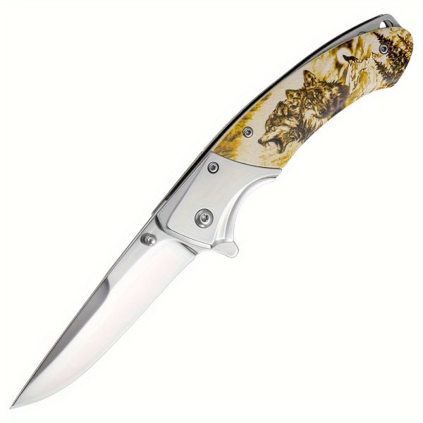 Wolf Pack 3D-Wolf 3D Silver Blade, Outdoor. Camping. Survival. Hiking EDC Pocket Tool Knife - Image 3