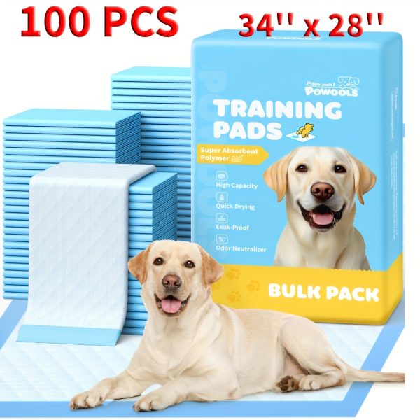 100/50pcs 34" X 28"/22" X 22" Extra Large Super Absorbent Dog Pee Pads - Leak-Proof, Odor-Control, Disposable Pet Piddle Pads For Easy Potty Training And Accidents - Perfect For Dogs, Puppies, Cats, Different Pet Urine Pads, Pet Supplie - Image 6
