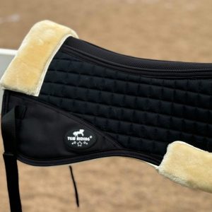 TGW RIDING Horse Half Pad Faux Fur/Sheepskin Horse Half Pads, FAUX FUR HALF PAD, An Air Condition Knitted Spacer Fabric Is Integrated In The Channel For The Spine For Optimal Air Circulation, Easy To Wash
