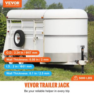 VEVOR Heavy-Duty 5000 lb Trailer Jack with Handle - Durable Iron A-Frame Tongue Jack, 2.4" Thick Plate for RV, Horse, Utility & Yacht Trailers - Reliable Road Trips Companion, Trailer Maintenance Tool|Aframe Design|Durable Iron Jack