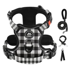 No-Pull Dog Harness for Large Dogs, Fully Adjustable with Leash, Safety Belt, Storage Strap, 360° Reflective Strips & Comfortable Handle