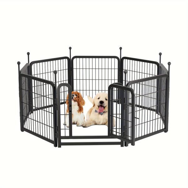 Dog Playpen 8 Panels 24" Height Heavy Duty Dog Fence Puppy Pen For Large Medium Small Dogs Indoor Outdoor Foldable Pet Exercise Pen - Image 7