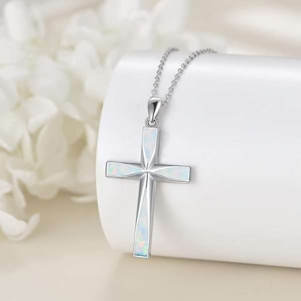 Natural Stone Cross Necklace Pendant With Turquoise Gemstone, Unique And Niche Cross Pendant Hanging - Image 10