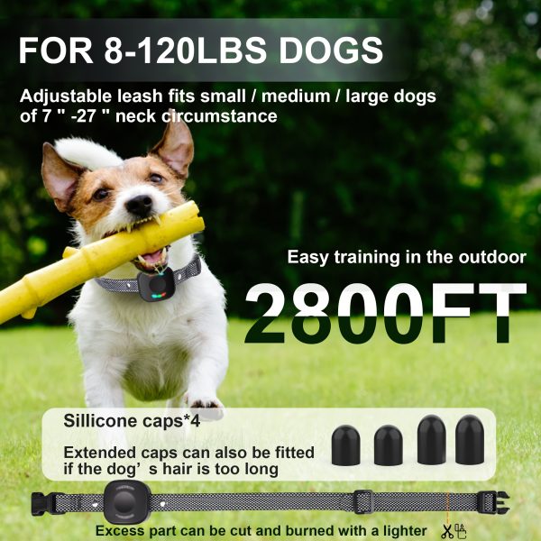 Dog Training Collar, 2800FT For 8-120lbs Dogs, Dog Shock Collar With Remote, Electric Collar 4 Training Modes Beep, Vibration, Shock, Dog Finder, E-Collar Rechargeable For Large/Medium/Small Dog - Image 3
